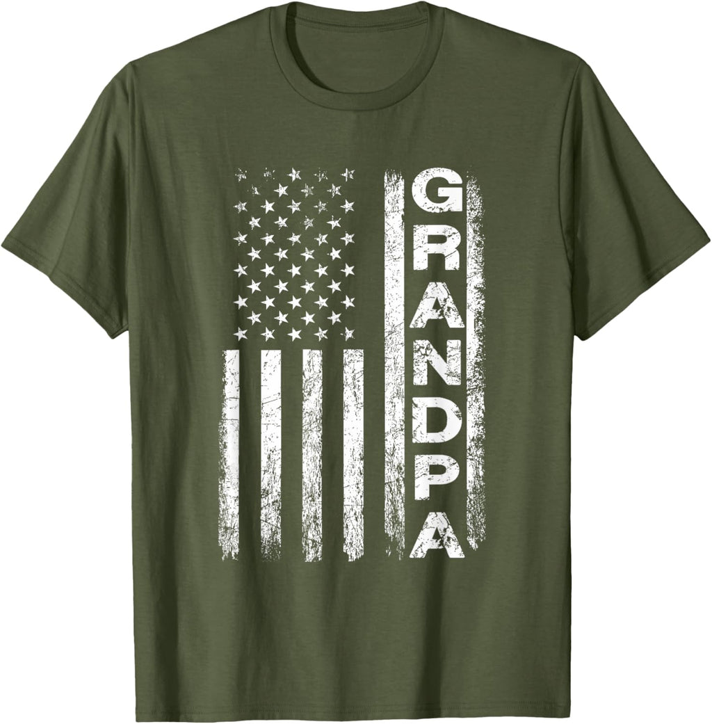 Grandpa Vintage American Flag Father's Day 4th of July Papa