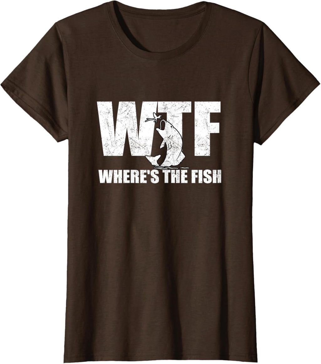 WTF Where's The Fish Men's Funny Fishing Gifts Fathers Day