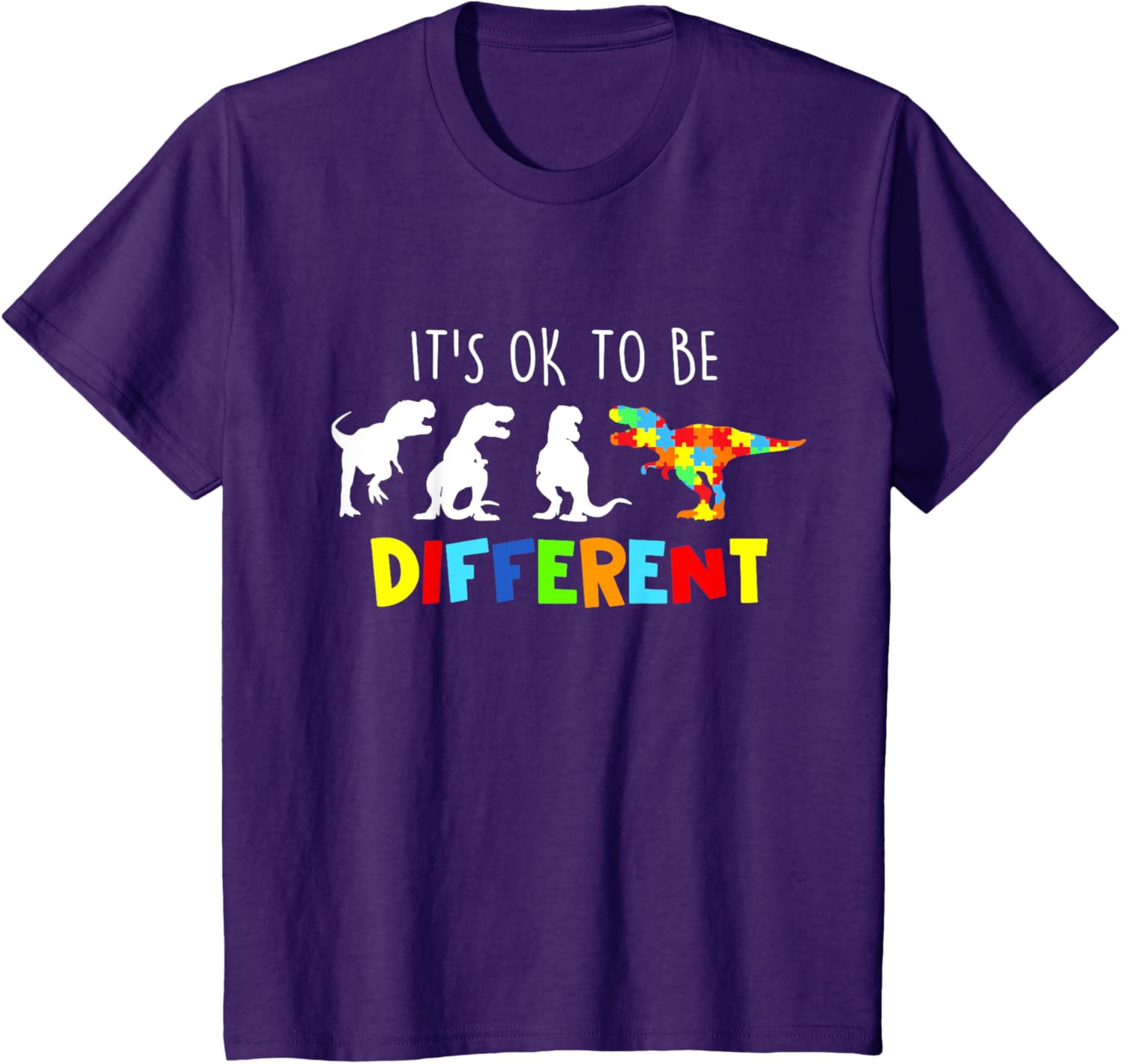 Autism Awareness Dinosaur Kid Boys Its Ok To Be Different