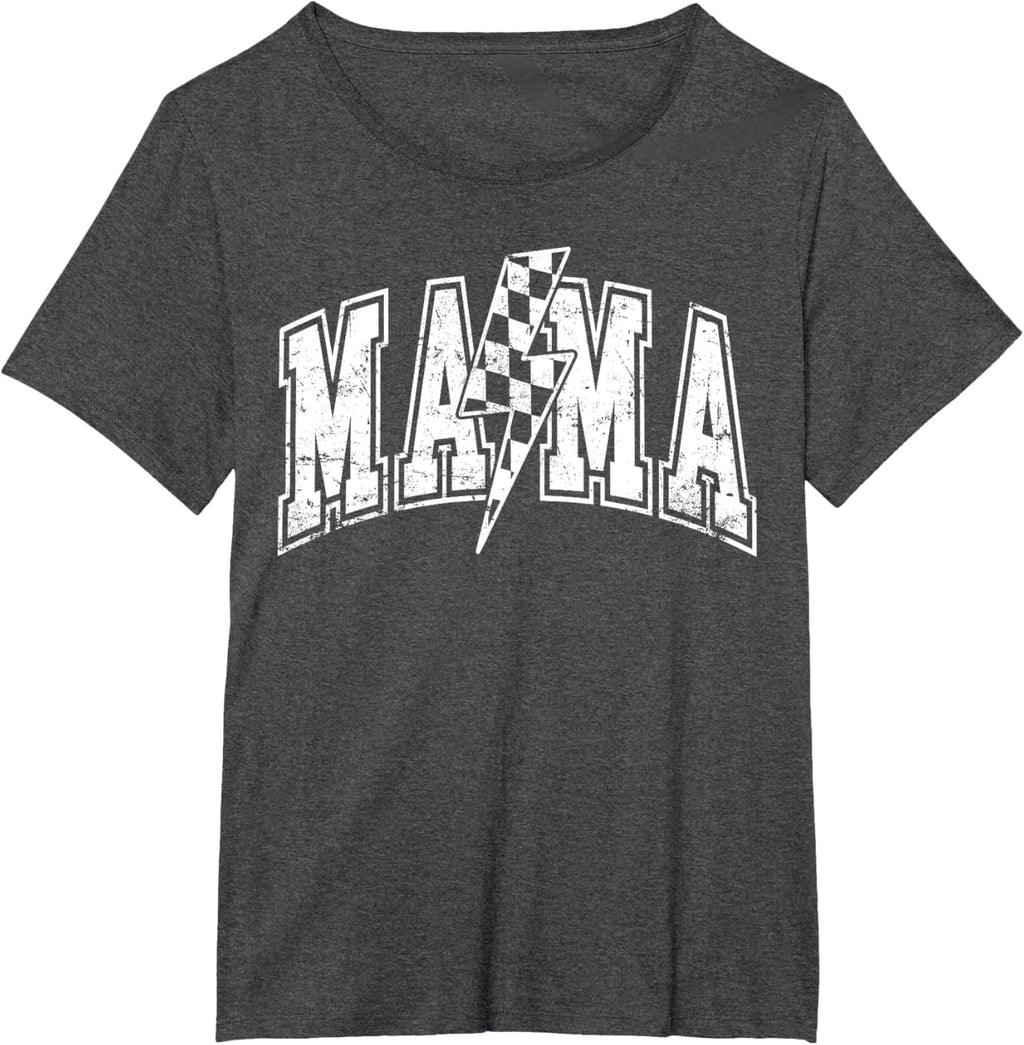 Mama Lightning Bolt Checkered Varsity Mom Women Mother's Day Mother Shirt