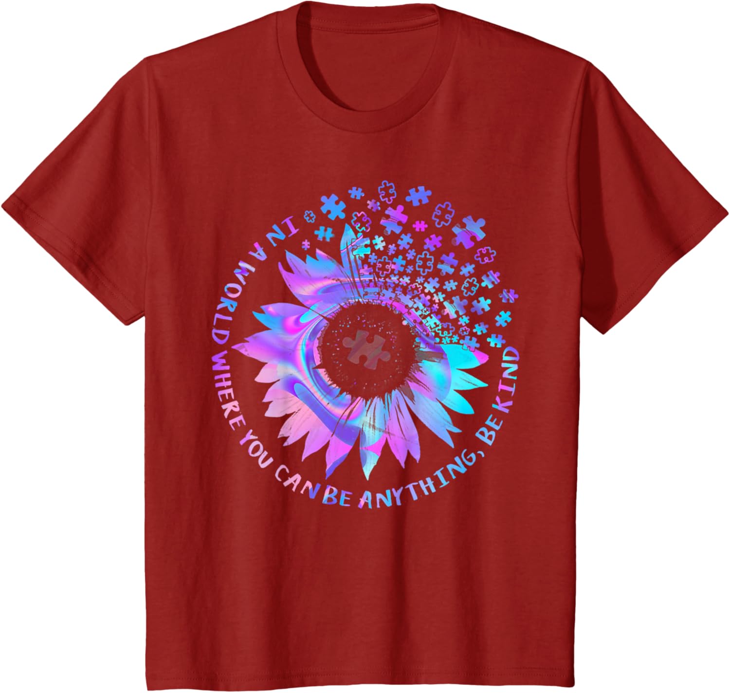 Be Kind Autism Awareness Kindness Sunflower Tie Dye Puzzle