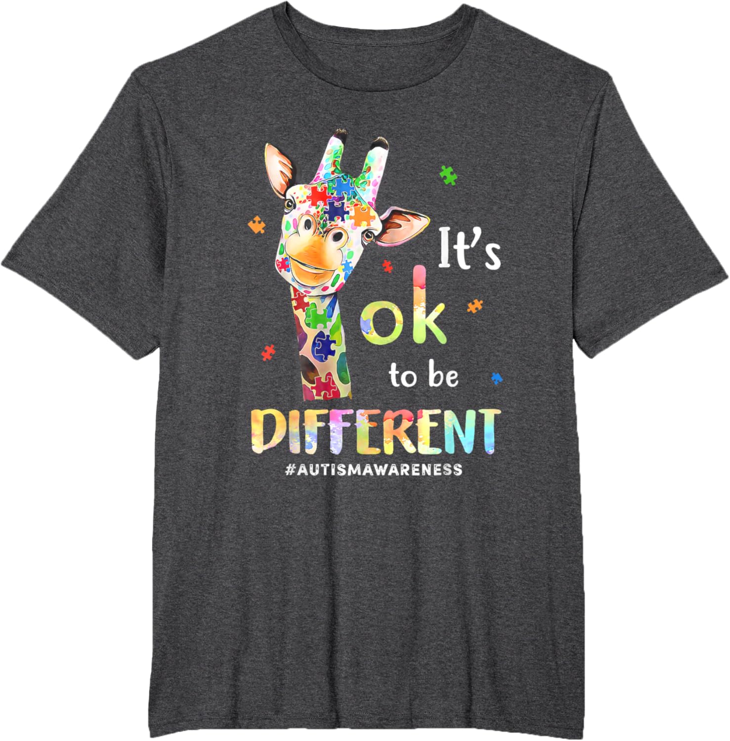 Autism Awareness Cute Giraffe Animal Its Ok To Be Different