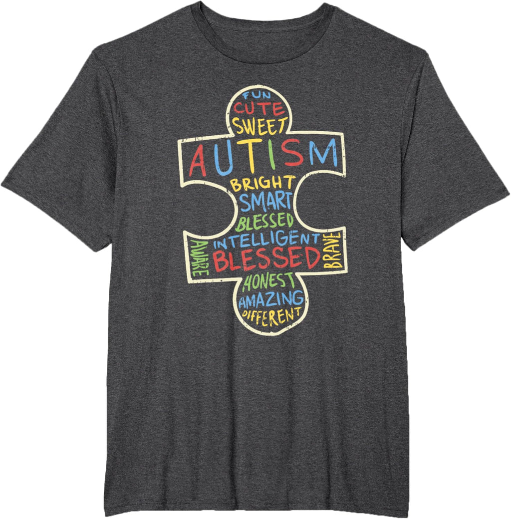Autism Awareness Shirt Puzzle Piece Words Autistic Gift