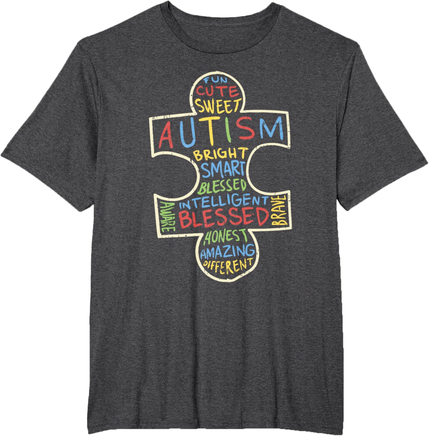 Autism Awareness Shirt Puzzle Piece Words Autistic Gift